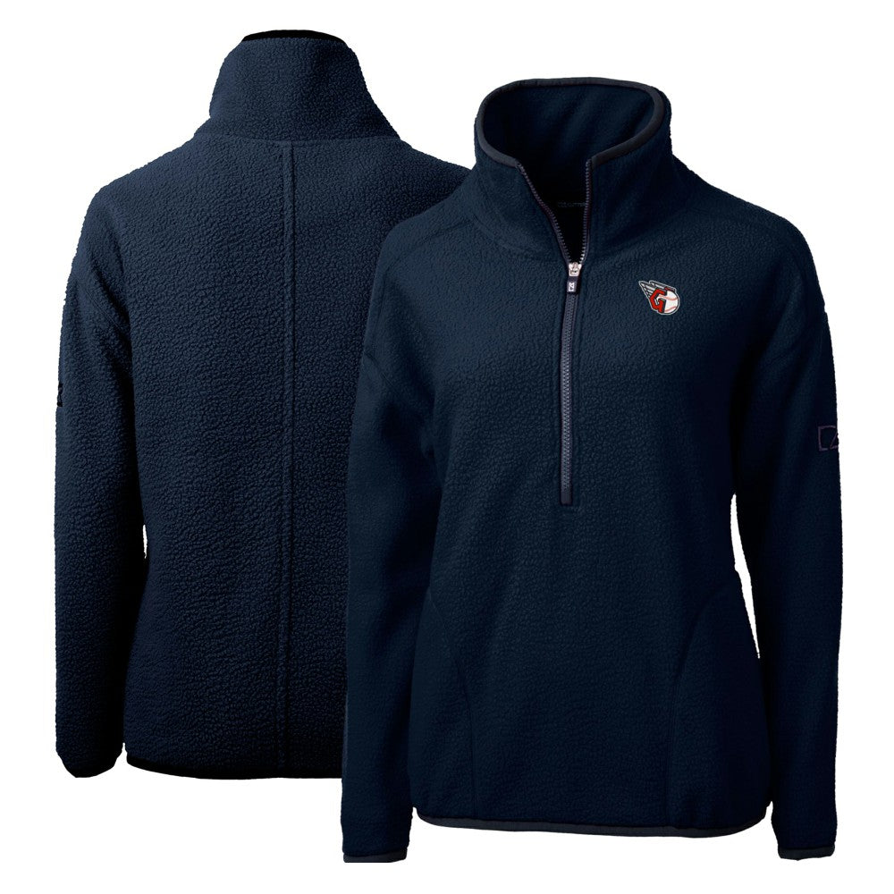 Cleveland Guardians Cutter & Buck Women's Cascade Eco Sherpa Fleece Quarter-Zip Pullover Jacket discount