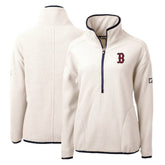 Boston Red Sox Cutter & Buck Women's Cascade Eco Sherpa Fleece Quarter-Zip Pullover Jacket On Sale