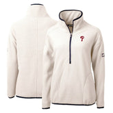 Philadelphia Phillies Cutter & Buck Women's Cascade Eco Sherpa Fleece Quarter-Zip Pullover Jacket On Sale