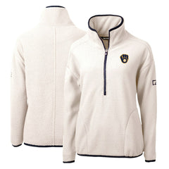 Milwaukee Brewers Cutter & Buck Women's Cascade Eco Sherpa Fleece Quarter-Zip Pullover Jacket Online
