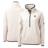 Chicago Cubs Cutter & Buck Women's Cascade Eco Sherpa Fleece Quarter-Zip Pullover Jacket for sale