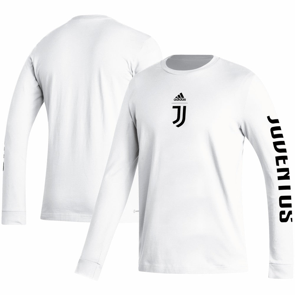 Adidas Juventus Team Crest Long Sleeve T-Shirts - White