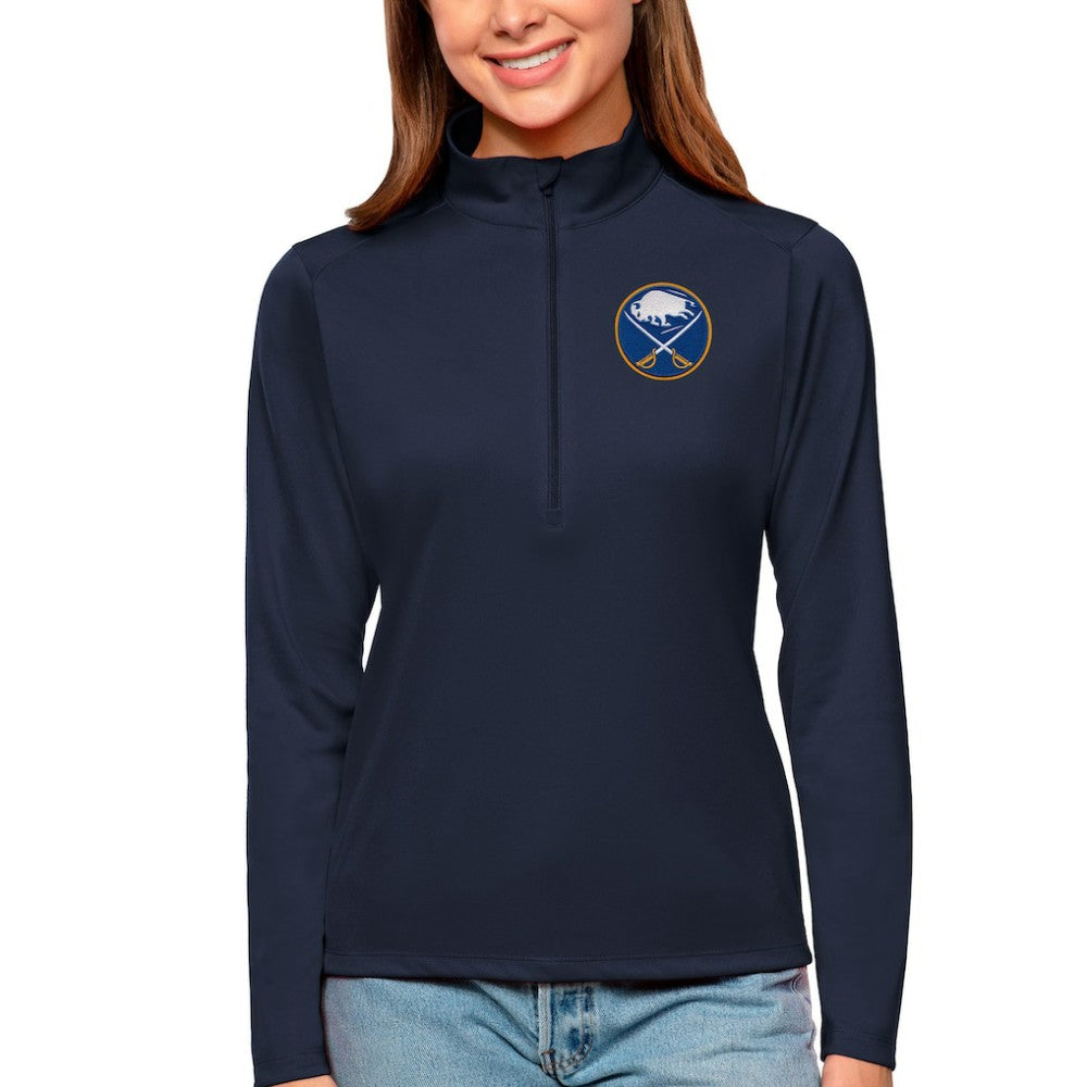 Buffalo Sabres - Antigua Women's Tribute Quarter-Zip Pullover Top Navy
