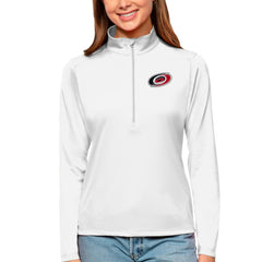 Carolina Hurricanes - Antigua Women's Tribute Quarter-Zip Pullover Top White