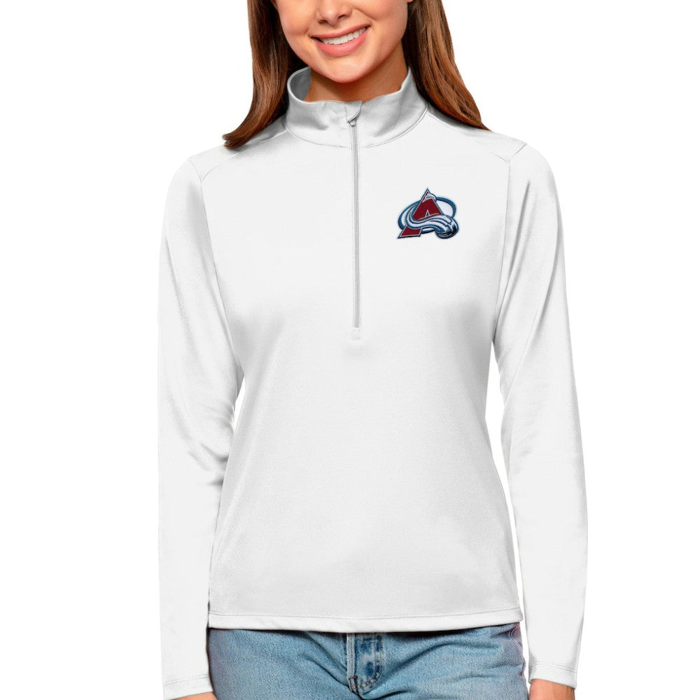 Colorado Avalanche - Antigua Women's Tribute Quarter-Zip Pullover Top White