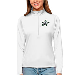 Dallas Stars - Antigua Women's Tribute Quarter-Zip Pullover Top White