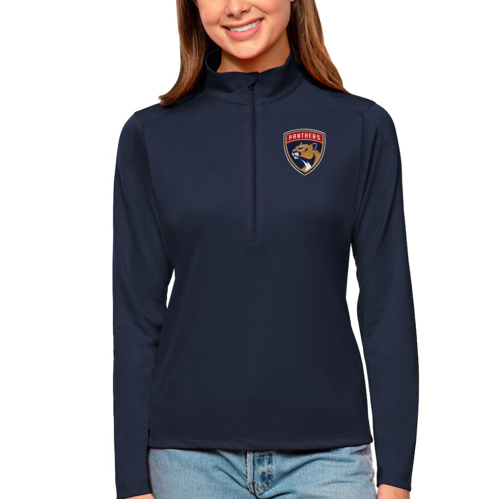 Florida Panthers - Antigua Women's Tribute Quarter-Zip Pullover Top Navy