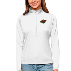 Minnesota Wild - Antigua Women's Tribute Quarter-Zip Pullover Top White