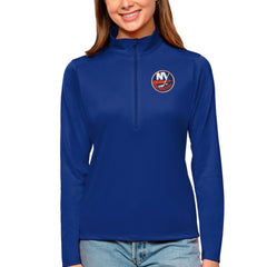 New York Islanders - Antigua Women's Tribute Quarter-Zip Pullover Top Royal