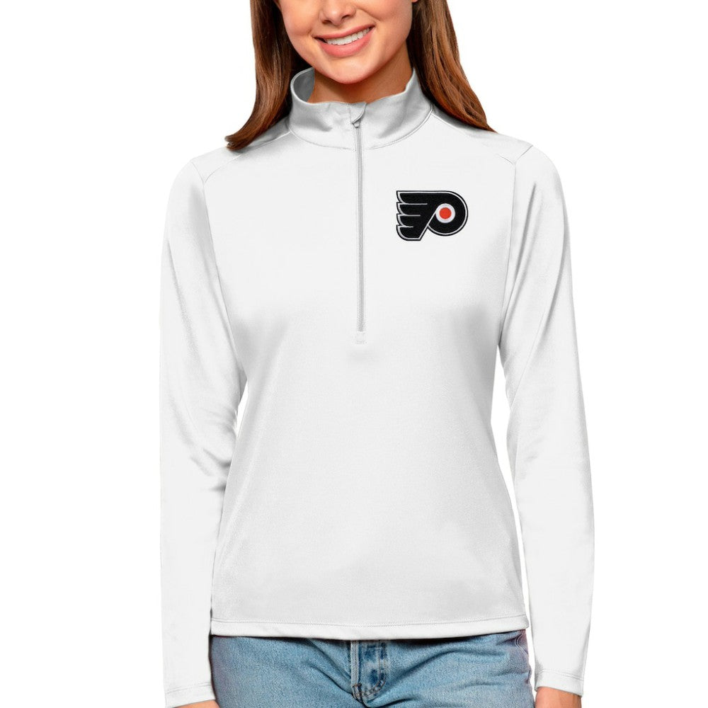 Philadelphia Flyers - Antigua Women's Tribute Quarter-Zip Pullover Top White