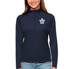 Toronto Maple Leafs - Antigua Women's Tribute Quarter-Zip Pullover Top Navy