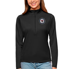 Winnipeg Jets - Antigua Women's Tribute Quarter-Zip Pullover Top Black