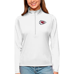 Kansas City Chiefs Antigua Women's Tribute Half-Zip Top White - NFL