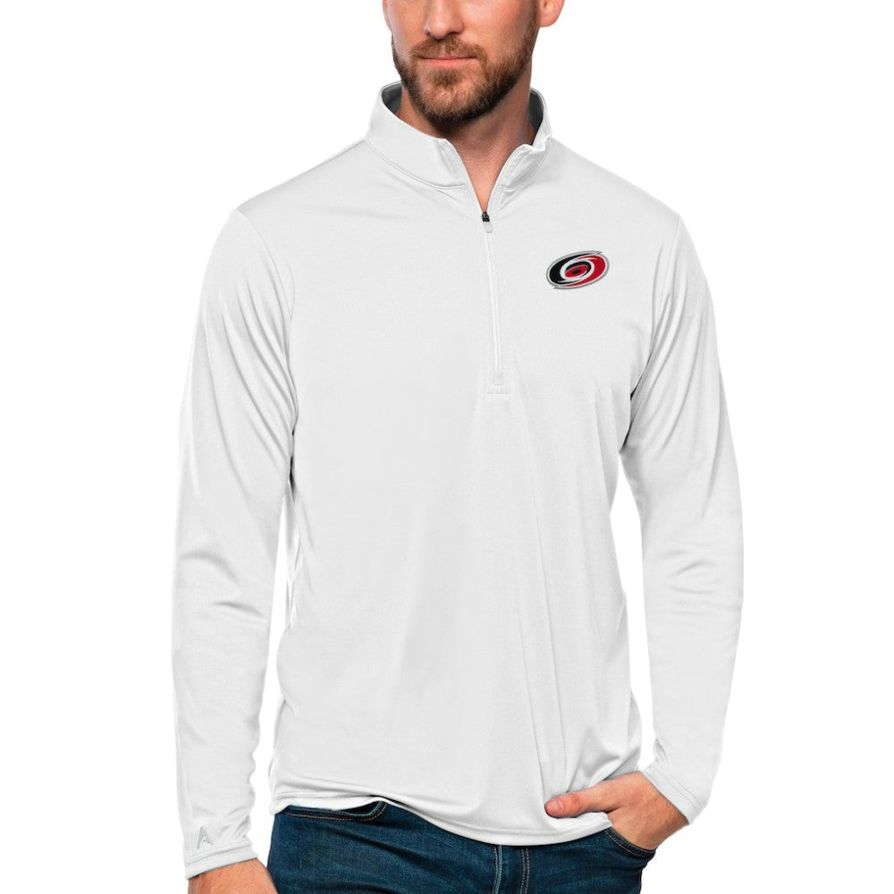 Carolina Hurricanes - Antigua Tribute Quarter-Zip Pullover Top White