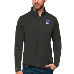 New York Rangers Antigua Tribute Quarter-Zip Pullover Top Charcoal
