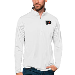 Philadelphia Flyers - Antigua Tribute Quarter-Zip Pullover Top White