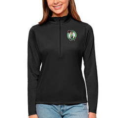 NBA - Boston Celtics Antigua Women's Tribute Half-Zip Top - Black