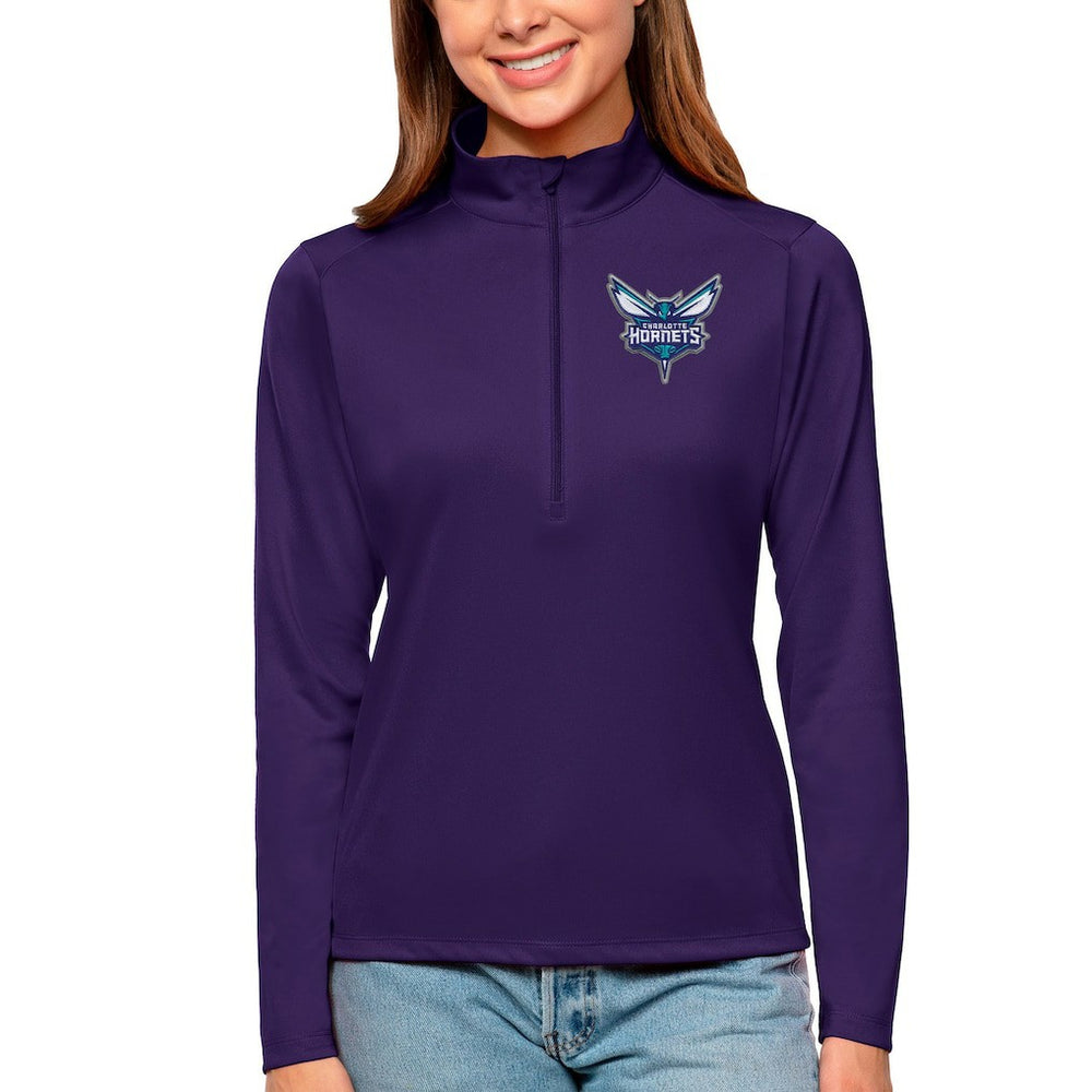 NBA - Charlotte Hornets Antigua Women's Tribute Half-Zip Top - Purple