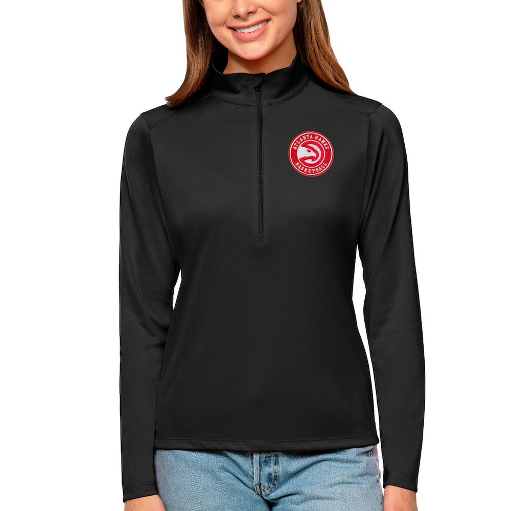NBA - Atlanta Hawks Antigua Women's Tribute Half-Zip Top - Black