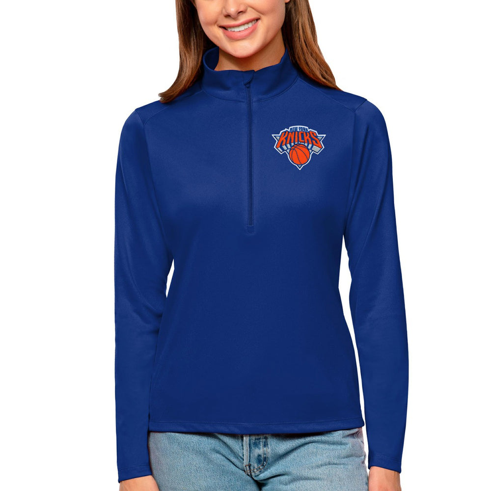 NBA - New York Knicks Antigua Women's Tribute Half-Zip Top - Blue