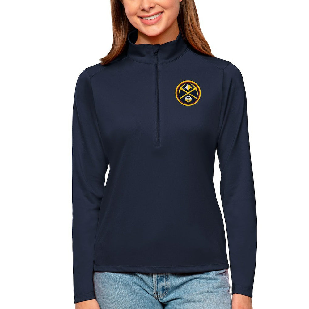 NBA - Denver Nuggets Antigua Women's Tribute Half-Zip Top - Navy