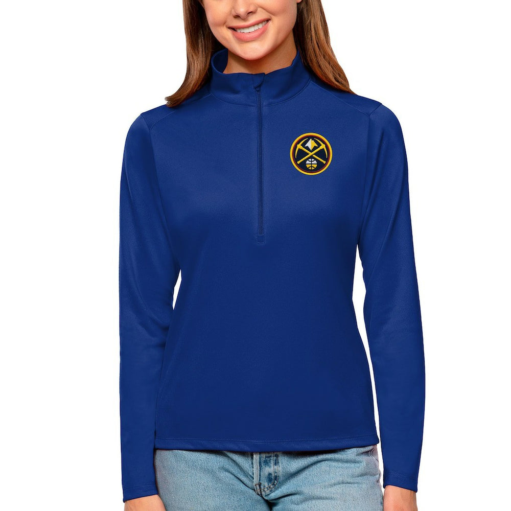NBA - Denver Nuggets Antigua Women's Tribute Half-Zip Top - Blue
