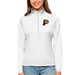 NBA - Indiana Pacers Antigua Women's Tribute Half-Zip Top - White