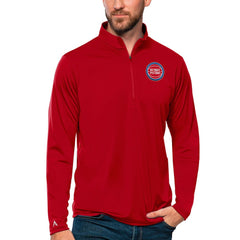 NBA - Detroit Pistons Antigua Tribute Quarter-Zip Pullover Top - Red