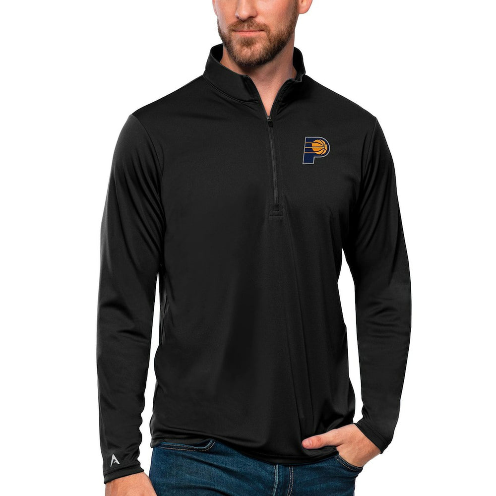 NBA - Indiana Pacers Antigua Tribute Quarter-Zip Pullover Top - Black