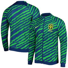 Nike Brazil National Team 2022 Academy Pro Anthem Performance Raglan Full-Zip Jacket - Blue/Green