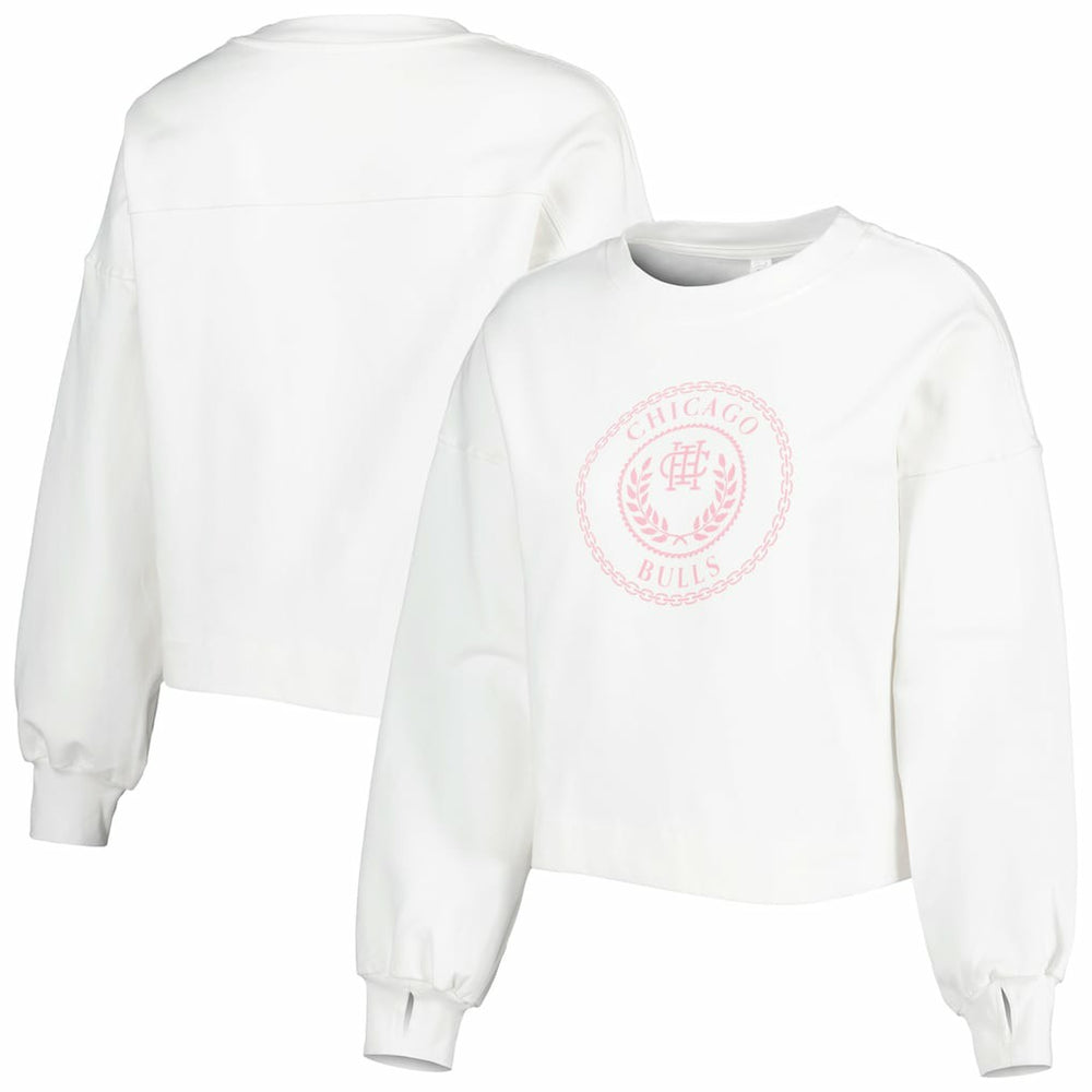 NBA - Chicago Bulls Lusso Women's Lola Ball and Chain Pullover Sweatshirt - White