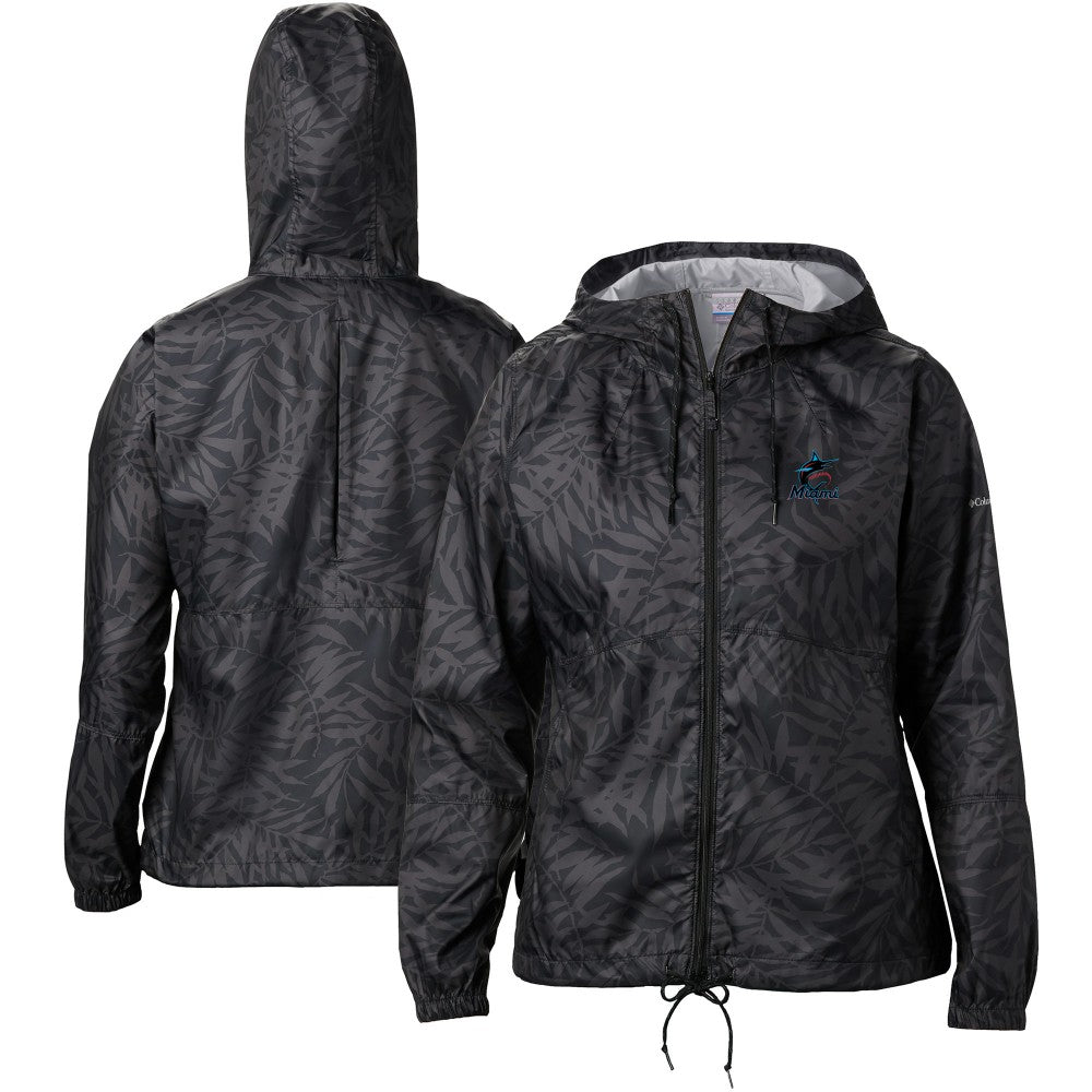 Miami Marlins Columbia Women's Flash Forward Full-Zip Windbreaker Jacket Clearance