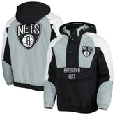 NBA - Brooklyn Nets Starter Body Check Raglan Hoodie Half-Zip Jacket - Black