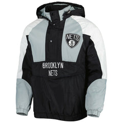 NBA - Brooklyn Nets Starter Body Check Raglan Hoodie Half-Zip Jacket - Black