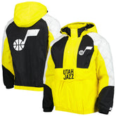 NBA - Utah Jazz Starter Body Check Raglan Hoodie Half-Zip Jacket - Gold