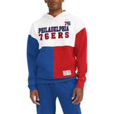 NBA - Philadelphia 76ers Tommy Jeans Andrew Split Pullover Hoodie - White/Red