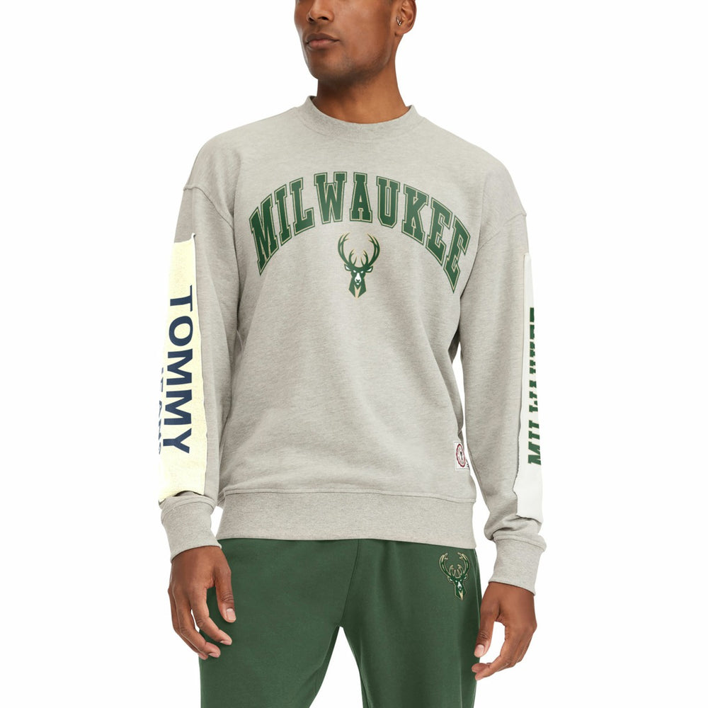 NBA - Milwaukee Bucks Tommy Jeans James Patch Pullover Sweatshirt - Gray