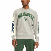 NBA - Milwaukee Bucks Tommy Jeans James Patch Pullover Sweatshirt - Gray
