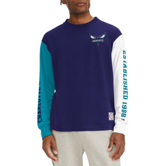 NBA - Charlotte Hornets Tommy Jeans Richie Color Block Long Sleeve T-Shirt - Purple