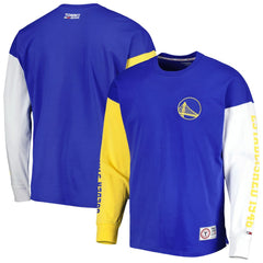 NBA - Golden State Warriors Tommy Jeans Richie Color Block Long Sleeve T-Shirt - Royal