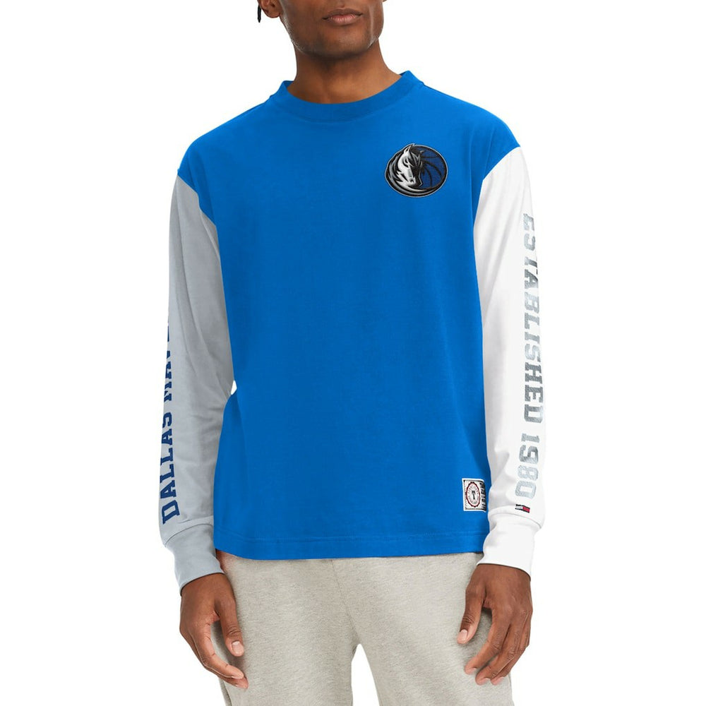 NBA - Dallas Mavericks Tommy Jeans Richie Color Block Long Sleeve T-Shirt - Royal