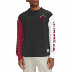 NBA - Miami Heat Tommy Jeans Richie Color Block Long Sleeve T-Shirt - Black