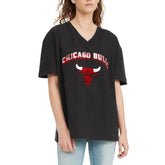 NBA - Chicago Bulls Tommy Jeans Women's Ashley V-Neck T-Shirt - Black