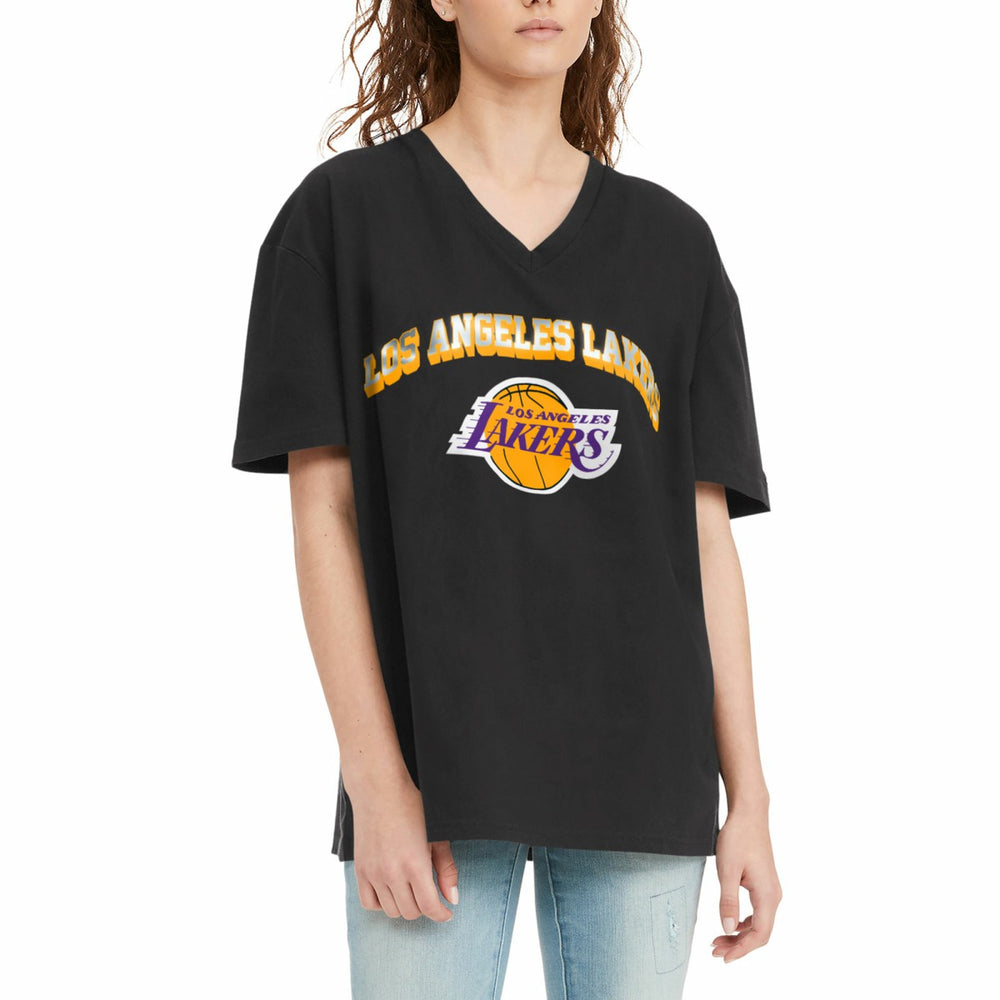NBA - Los Angeles Lakers Tommy Jeans Women's Ashley V-Neck T-Shirt - Black