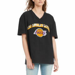 NBA - Los Angeles Lakers Tommy Jeans Women's Ashley V-Neck T-Shirt - Black
