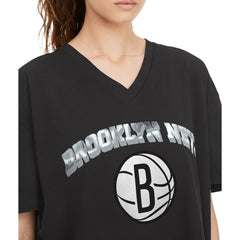 NBA - Brooklyn Nets Tommy Jeans Women's Ashley V-Neck T-Shirt - Black