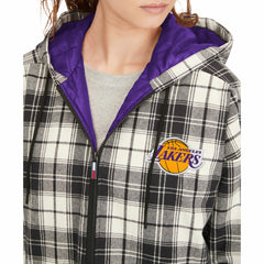 NBA - Los Angeles Lakers Tommy Jeans Women's Molly Flannel Full-Zip Hoodie - Black/Cream