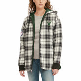 NBA - Milwaukee Bucks Tommy Jeans Women's Molly Flannel Full-Zip Hoodie - Black/Cream