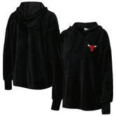 NBA - Chicago Bulls Touch Women's End Line Velour Pullover Hoodie - Black