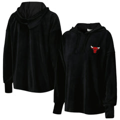 NBA - Chicago Bulls Touch Women's End Line Velour Pullover Hoodie - Black